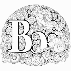 says be present in bubble letters with a patterned background