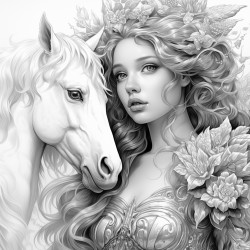 fairy playing with pegasus