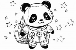 astronaut panda collecting stars