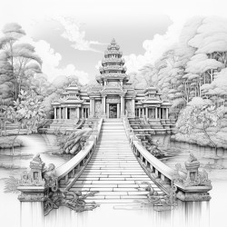 a scene of the balinese philosophy of tri hita karana