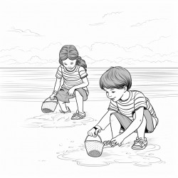 kids playing at the beach