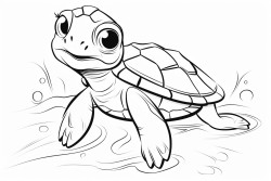 a baby sea turtle on a beach