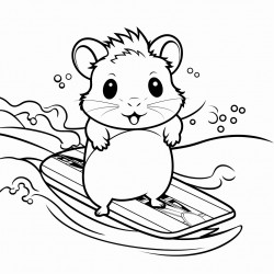 cute hamster surfing