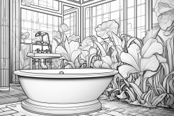 art deco bathroom sink plandtsm floral walls