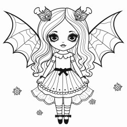 hippie girly  bold lines halloween bat