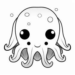 a cute and bold icelandic squid