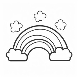 a coloring page of a rainbow with 7 spaces for colors