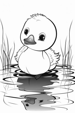 a cute calm reflections  coloring bookvector white background black and white black drawing