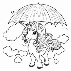 unicorn with umbrella