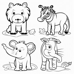 simple educational coloring books with animals