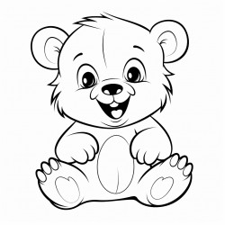 a joyful bear cub