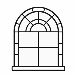 open arch window icon outline open arch window vector icon color flat isolated