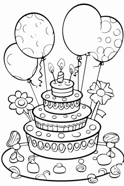 a picture of a birthday cake balloons flowers and bubble letters that say happy birthday nanny