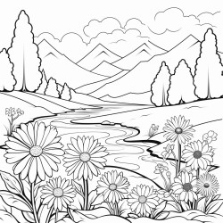 beatiful scenery with flower