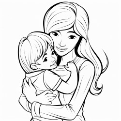 mother and kid hugging