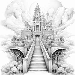 swirling stairs to the clouds
