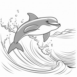 playful dolphin with cute features jumping over waves in the ocean