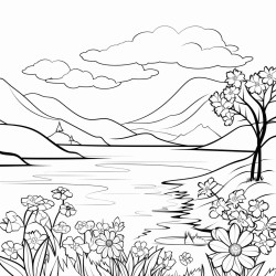 beatiful scenery with flower