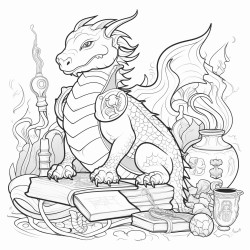 design a mythical creature themed coloring book