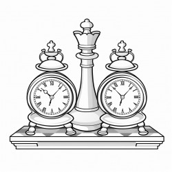 chess clock for kids coloring book