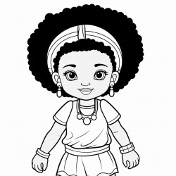 black girl with afro puffs