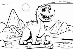 kids coloring book dinosaurs