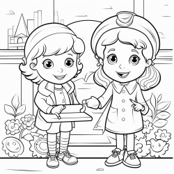 creats kids colouring page