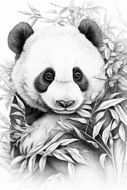 panda comiendo hojas