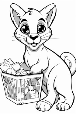 animal cougar shopping at store