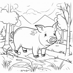 a pig in the forest