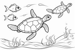 the life cycle of a sea turtle demarcated by an arrow