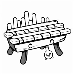 cute kawaii style about xylophone with mallets