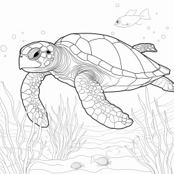 sea turtle under the sea