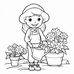working in garden