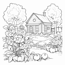 an apple in a beautiful garden