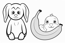 a banana and a rabbit