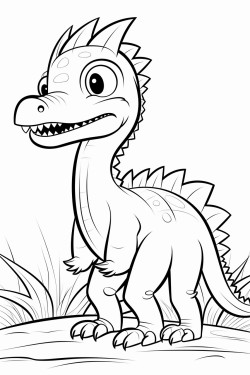 cute spinosaurus dinosaur bold and easy