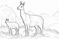 llamas eating grass