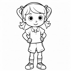 a little girl crossing arms
