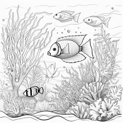underwater scenes marine life and oceanic landscapes coloring pages