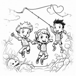 adventure sense people swinging on vines and fighting monsters