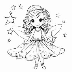 a fairy with starfishshaped wings flying among the stars