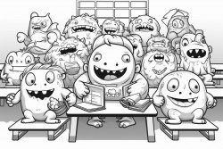 cute little monsters in class