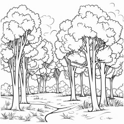 bosque lleno de arboles y flores