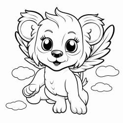 cute baby flying lion