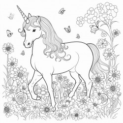 unicorn in a garden