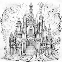 a fantasy fire castle