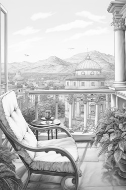 i sit down in front of mount and drink coffee from the gold cup looking at the mount from the palace hotel