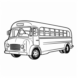 v3ct0r style simple flat vector art isolated on white bg school bus