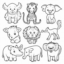 simple educational coloring books with animals